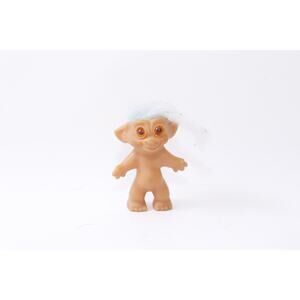 60s Norfin, Russ, Troll, Nude Doll, PVC, 3", Figure, Light Blue Hair ~ 937